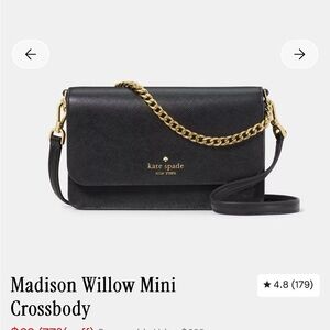 Kate Spade Black Crossbody with Gold Chain